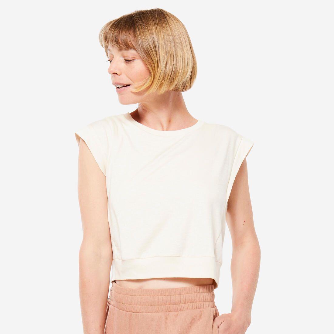 Ts crop loose yoga beige