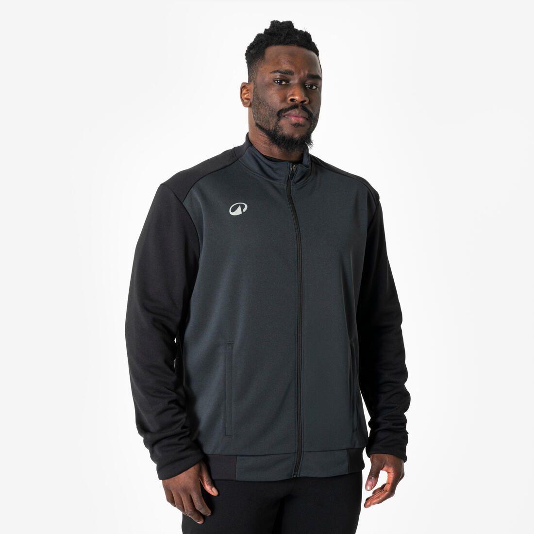 Veste de football d'entrainement ESSENTIELLE noire et grise